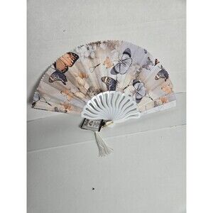 Vintage Travel Folding Hand Fan Butterflies Butterfly
